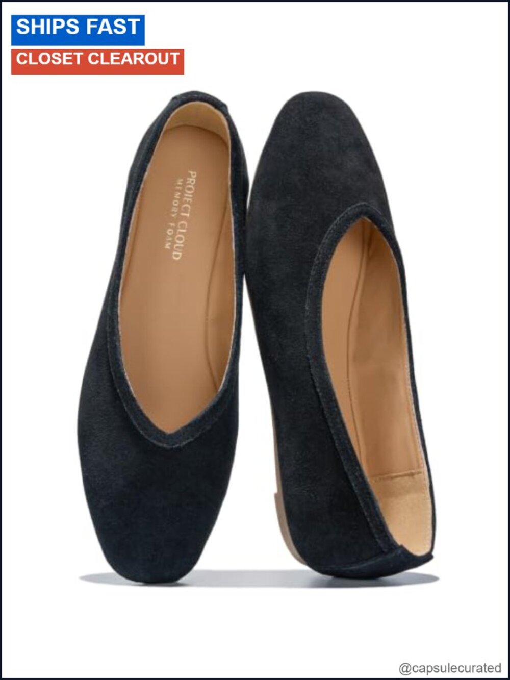 Genuine Leather Ballet Flats Memory Foam Womens Shoes
